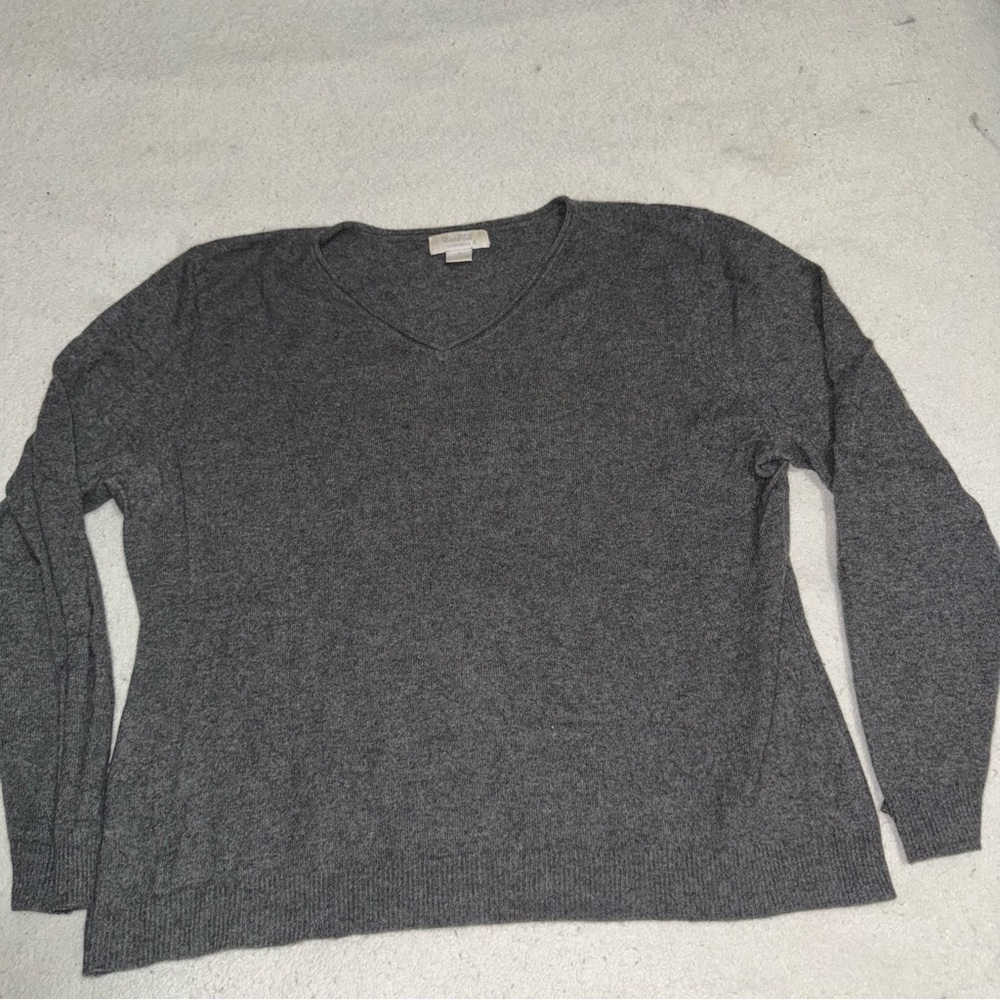 Women’s Marshall Fields Cashmere Sweater Gray Crew Neck Size 1x